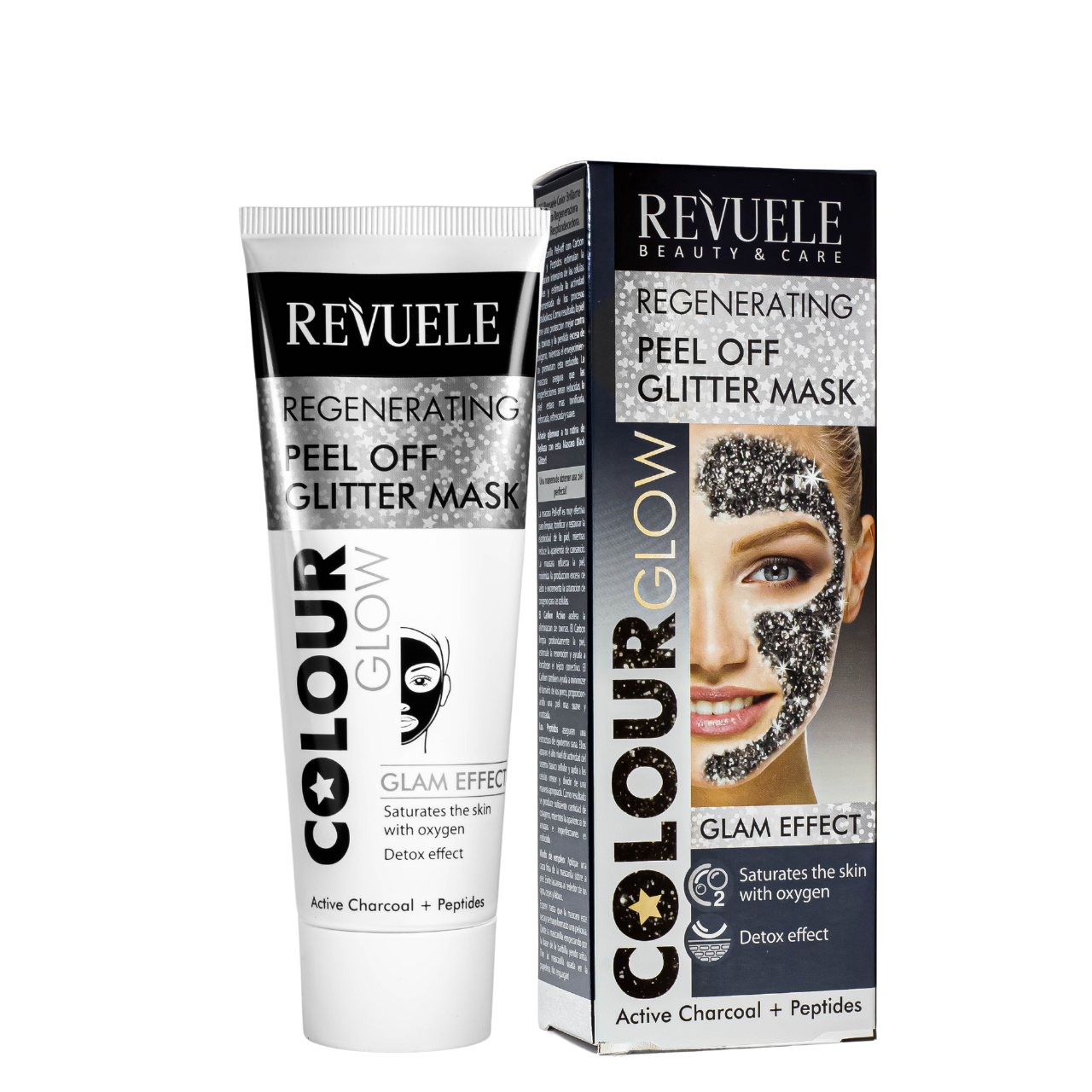 Маска плівка для обличчя регенеруюча Revuele Color Glow Regenerating Pell-Off Glitter Mask