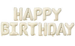 Фольговані кульки букви слонова кістка HAPPY BIRTHDAY Китай 16" (40см) упаковка