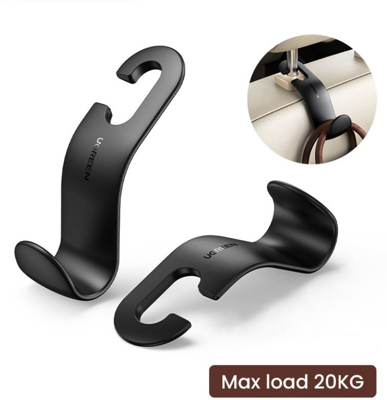 Автомобільний гачок тримач на підголівник UGREEN Car Seat Hanger (2 шт.). Black, фото 1