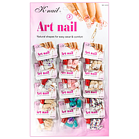 Набор ногтей накладных со стразами и рисунком K-Nail Art Nail, №02, 12 штук