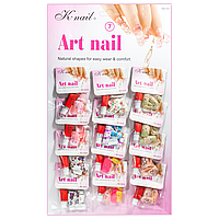 Набор ногтей накладных со стразами и рисунком K-Nail Art Nail, №07, 12 штук
