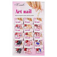 Ногти накладные цветные с рисунком и камушками Art Nail 14315 упаковка 12 штук, , 01