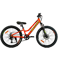 Велосипед дитячий спортивний Corso Optima 24" алюмінієва рама 11" помаранчевий TM-24114