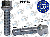 Болт колесный М14х1,5х50 сфера цинк ключ 17