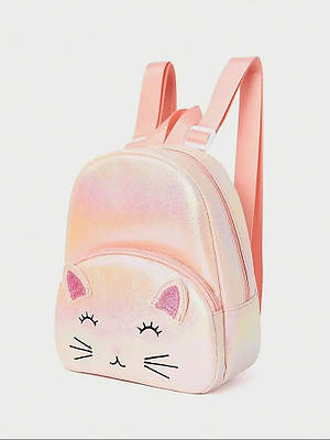 Рожевий з кошеням дитячий красивий рюкзак. Дитячий одяг. Дитячі рюкзаки. Рюкзак для дівчинки