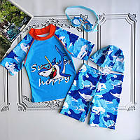 Детский голубой солнцезащитный купальный костюм для мальчика