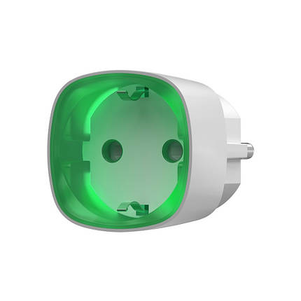 Радіокерована розумна розетка з лічильником енергоспоживання Ajax Socket White, фото 1