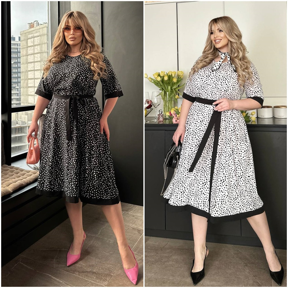 Дуже красиве плаття софт із короткими рукавами міді розміри батал