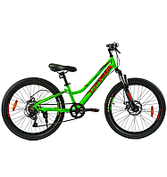 Велосипед дитячий спортивний Corso Optima 24" алюмінієва рама 11" зелений TM-24355