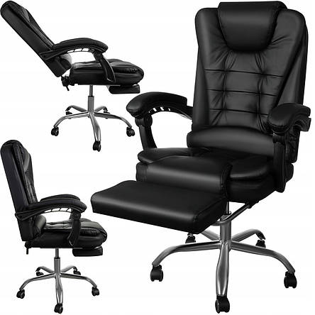 Офісне крісло з підставкою для ніг MALATEC 23286 чорне, фото 2