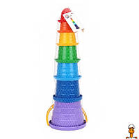 Детская пирамидка "сомбреро 3", игрушка, от 3 лет, Технок 2704TXK