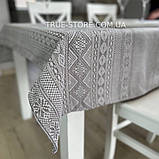 Скатертина лляна Сіра люкс якість "Український орнамент" (У розмірах) (Під замовлення), фото 5