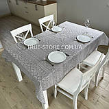 Скатертина лляна Сіра люкс якість "Український орнамент" (У розмірах) (Під замовлення), фото 7