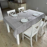 Скатертина лляна Сіра люкс якість "Український орнамент" (У розмірах) (Під замовлення), фото 4