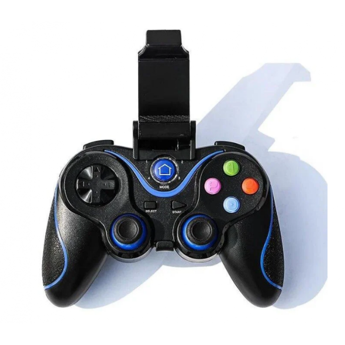 Беспроводной Bluetooth джойстик Gen Game V8 Чёрный с синим - фото 1 - id-p2169539378