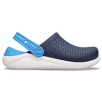 Crocs LiteRide Kids Clog Navy White original, Кроксы Лайтрайд Детские оригинал темно синие с коробкой