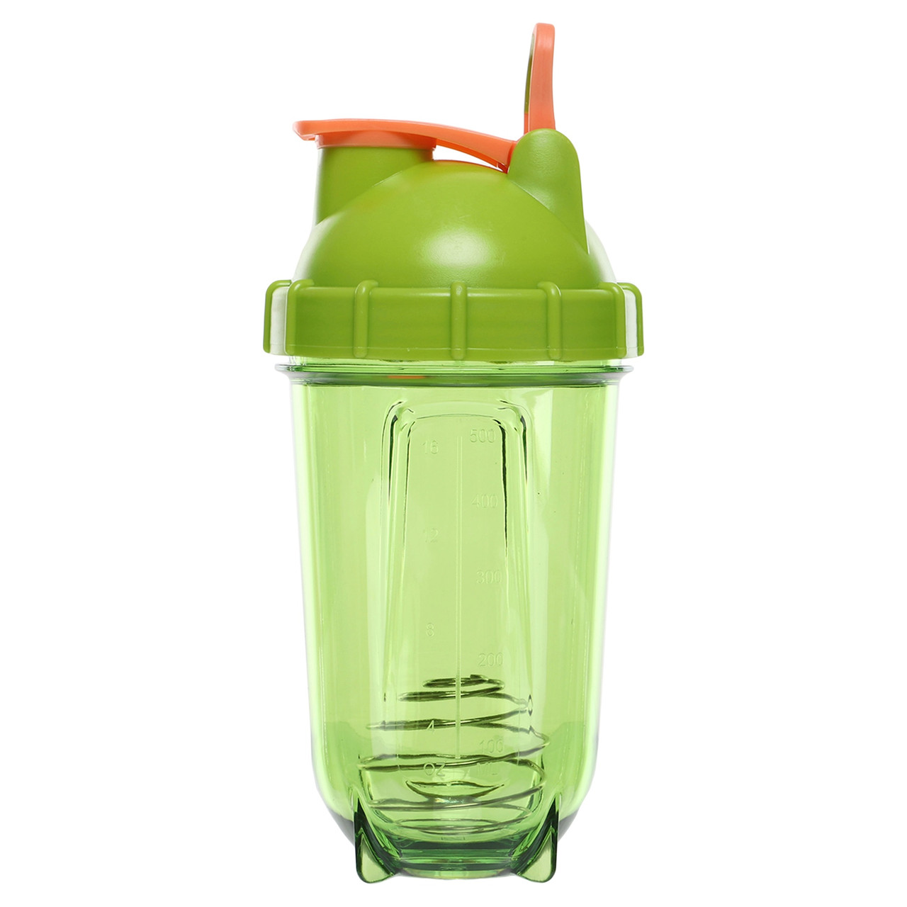 Шейкер для спортивного харчування з віночком Zelart 8638 об'єм 500 мл Green-Orange, фото 1