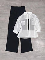 Женский костюм 3-ка брюки, топ, блузка 40-42, 42-44, 46-48, 50-52 костюмка