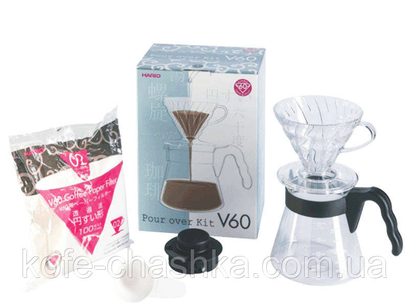 Набір пуровер для заварювання кави Hario V60 02 Pour Over Kit на 1-4 чашки