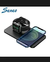 Беспроводное зарядное устройство 2-в-1 Seneo PA150A для iPhone и Apple Watch - Fast Qi