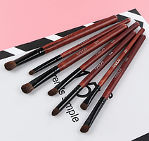 Набір натуральних пензлів (ворс поні) для нанесення та розтушовування тіней RANCAI, 7 штук