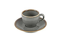 Porland Seasons Dark Gray Чашка кофейная 80 мл с блюдцем 120 мм в наборе