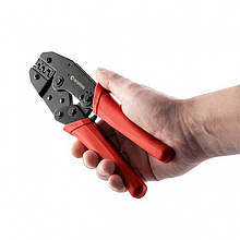 Кліщі для обтискання контактів із храповим механізмом (0,5 — 1/1,5 — 2,5/4 — 6 мм) INTERTOOL HT-7050