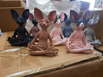 Фігурка кішки Сфінкс медитація йога 8,5x4x5,5cm кішка медитувальна (відміт No (142.5.6)