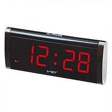 Електронний дротовий цифровий годинник VST 730 від мережі 220 Червона підсвітка