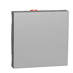 Вимикач 1-клавішний перехресний 2 модулі Unica New алюміній NU320530