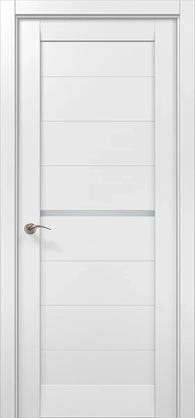 Міжкімнатні двері Папа Карло ML-56 Millenium білий матовий скло сатин, фото 1