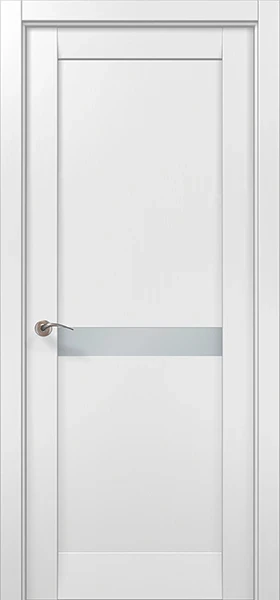 Міжкімнатні двері Папа Карло ML-63 Millenium білий матовий скло сатин, фото 1