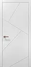 Міжкімнатні двері Папа Карло PL-15 Plato білий матовий молдинг алюміній сірий