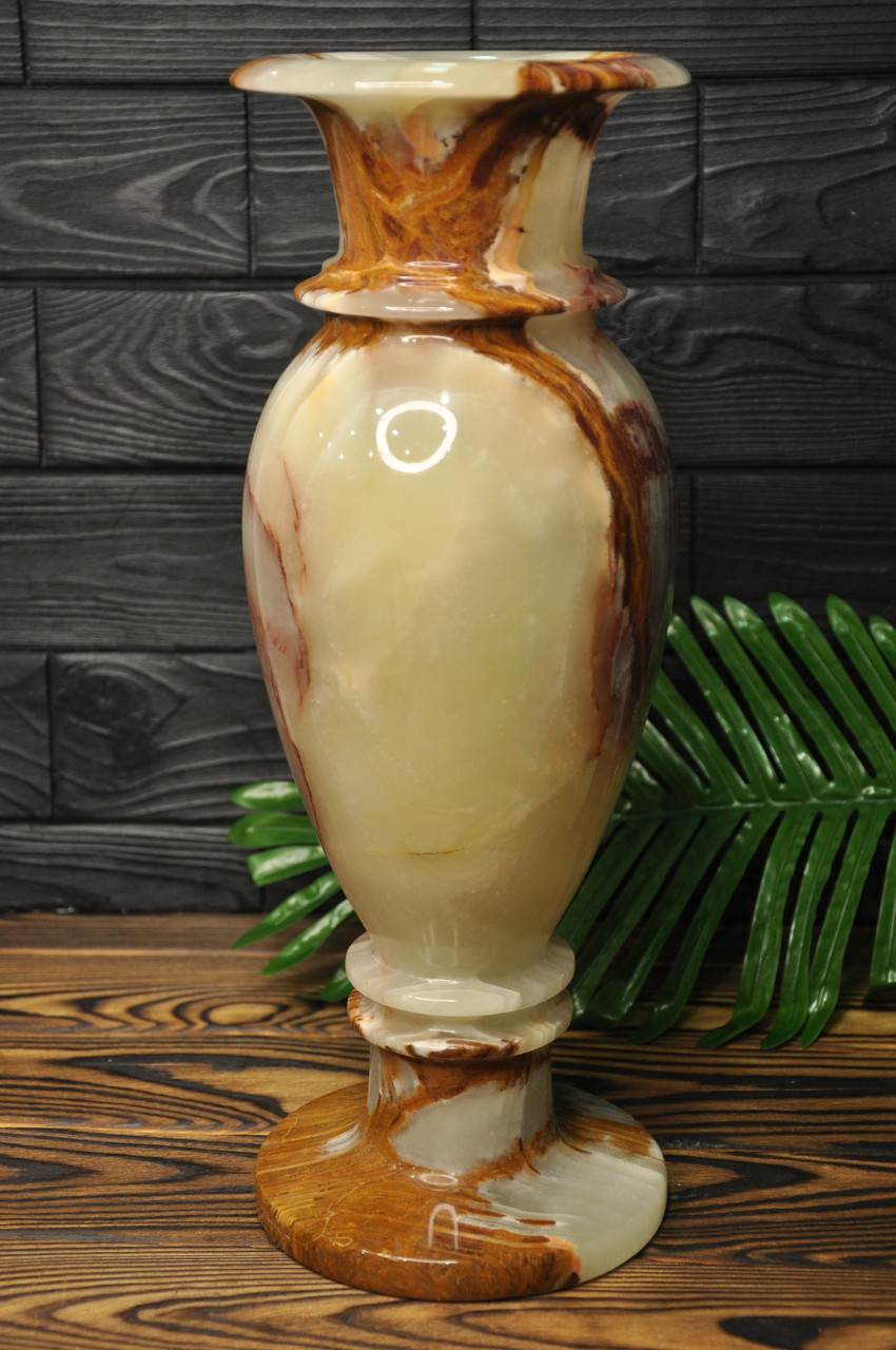 Ваза з натурального каменю онікс, 40 см (колір, як на фото), фото 1