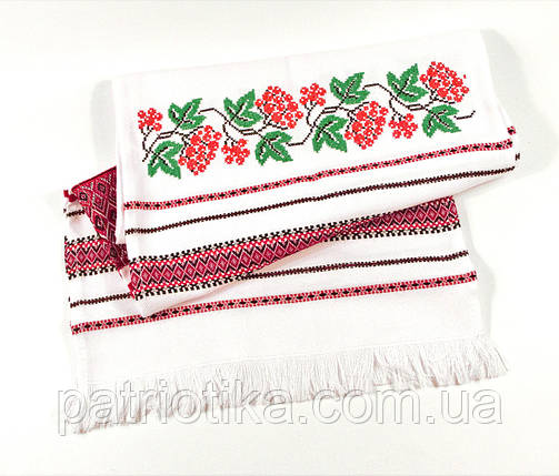 Тканий весільний рушник із вишивкою "Калина" 1,9 м, фото 1