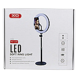 Кільцева світлодіодна LED-лампа XO L03 ZD666 10 inch 26 см регульована лампа-кільце зі штативом і тримачем, фото 5