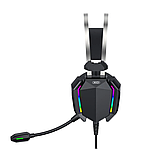 Ігрові навушники гарнітура XO GE-07 Black AUX USB дротові повнорозмірні для ПК і ноутбука з мікрофоном, фото 4