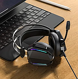 Ігрові навушники гарнітура XO GE-07 Black AUX USB дротові повнорозмірні для ПК і ноутбука з мікрофоном, фото 5