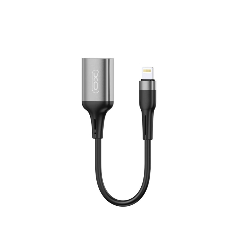 Перехідник адаптер XO NB201 OTG Lightning на USB 2.0 зовнішній хаб для передавання даних телефона планшета флешки