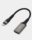 Перехідник адаптер XO NB201 OTG Lightning на USB 2.0 зовнішній хаб для передавання даних телефона планшета флешки, фото 2