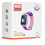 Дитячий розумний смарт-годинник для дівчинки XO H100 Kids Smart Watch з сімомкартою камерою й GPS рожевий, фото 4