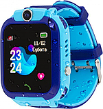 Дитячий розумний смарт-годинник для хлопчика XO H100 Kids Smart Watch із сімомкартою камерою й GPS сині, фото 2