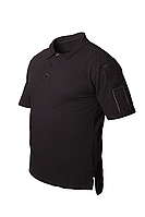 Поло чёрного цвета, CoolPass, с велкро на рукавах, тениска чёрная, футболка полиции