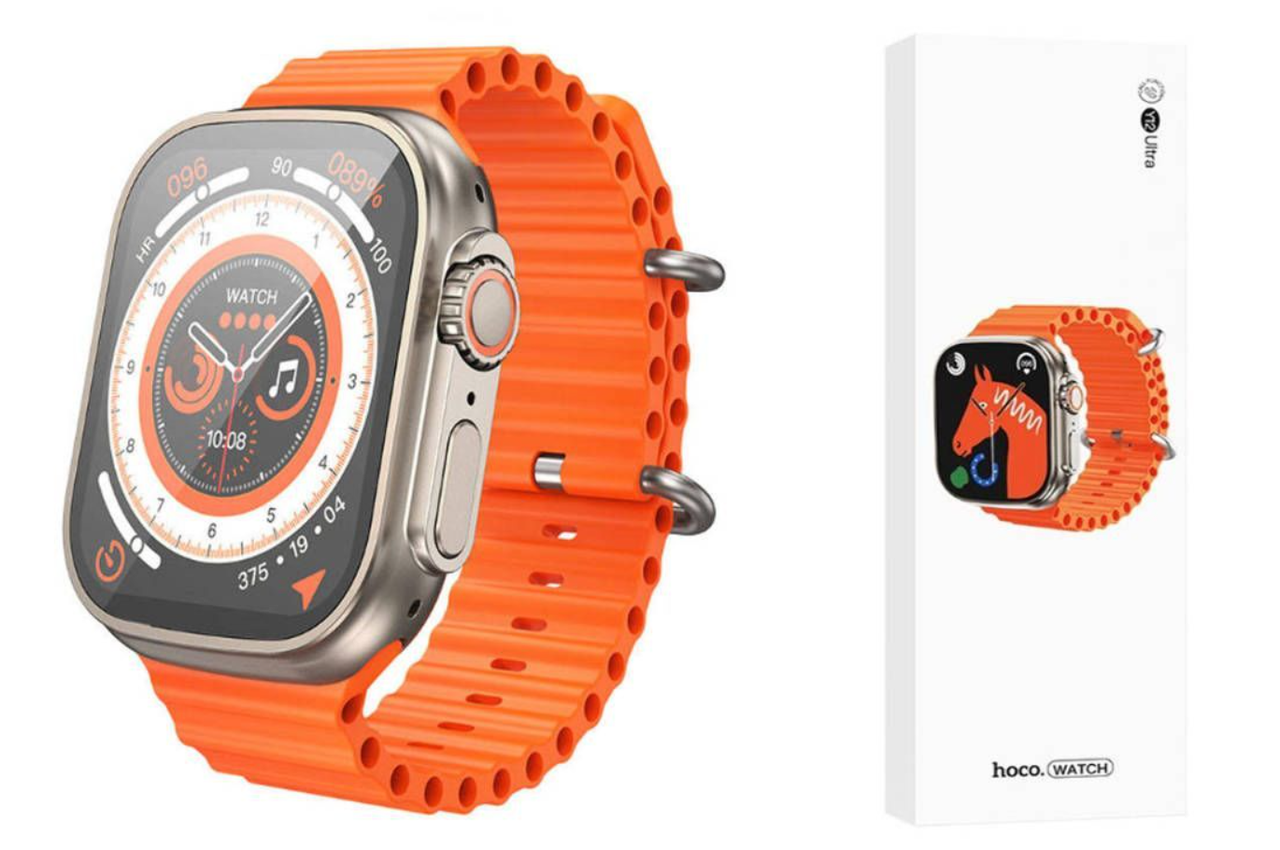 Розумний смарт-годинник Smart Watch Hoco Y12 Ultra 49 mm електронний з магнітною зарядкою і мікрофоном сріблясті