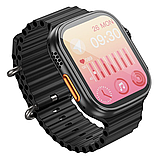 Розумний смарт-годинник Smart Watch Hoco Y12 Ultra 49mm електронний з магнітною зарядкою і мікрофоном чорний, фото 4
