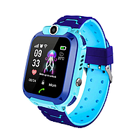 Детские умные смарт часы для мальчика XO H100 Kids Smart Watch с сим картой камерой и GPS синие