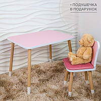 Детский столик и стульчик с подушечкой 1-5 лет, столик для рисования, для учебы столик детский для девочки