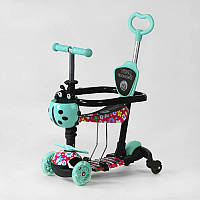 Самокат Best Scooter 5 в 1 Flowers PU колеса подсветка 54 х 14 см Multicolor (130215) KC, код: 7994750