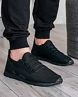 Мужские кроссовки сетка черные (ПР-3302ч)