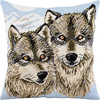 Набір для вишивання декоративної подушки Чарівниця Вовки 40×40 см V-290 PZ, код: 7243241